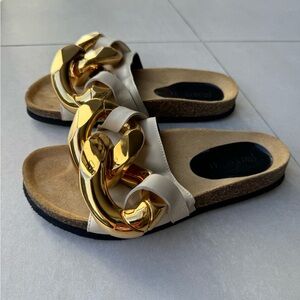 JW Anderson Gold Chain Slides
